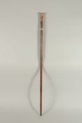 A RARE 19TH CENTURY SWORD STICK with a watch in the handle. 35ins long.