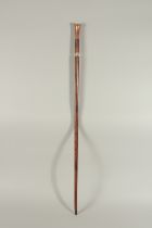A RARE 19TH CENTURY SWORD STICK with a watch in the handle. 35ins long.