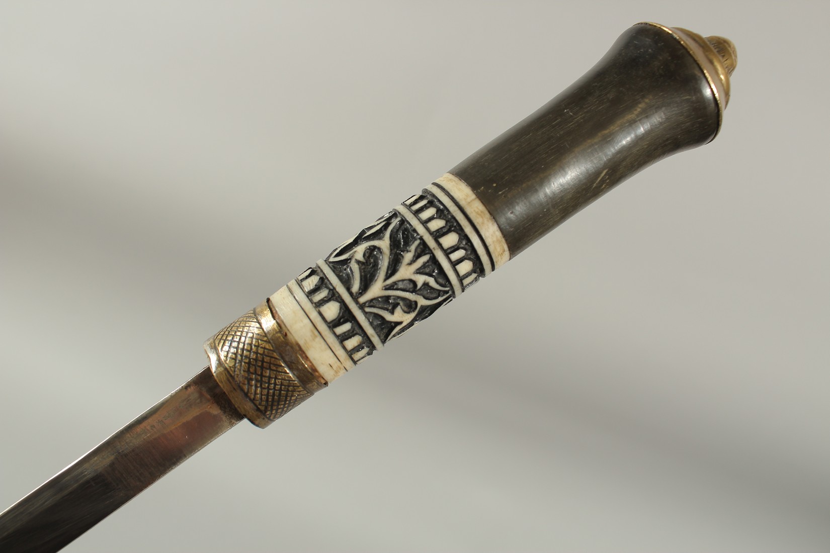 AN INDIAN SWORD STICK with bone handle. - Image 3 of 4