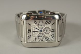 A CARTIER SWISS MADE STAINLESS STEEL WRISTWATCH, water resistant, 3 ATM, four dials, mother-of-pearl