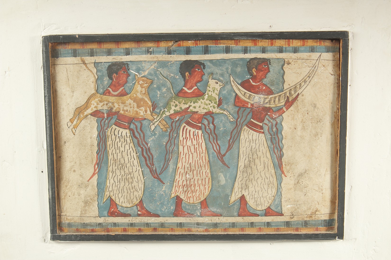 A STUCCO EGYPTIAN PANEL. 9 X 13ins, framed. - Image 2 of 3