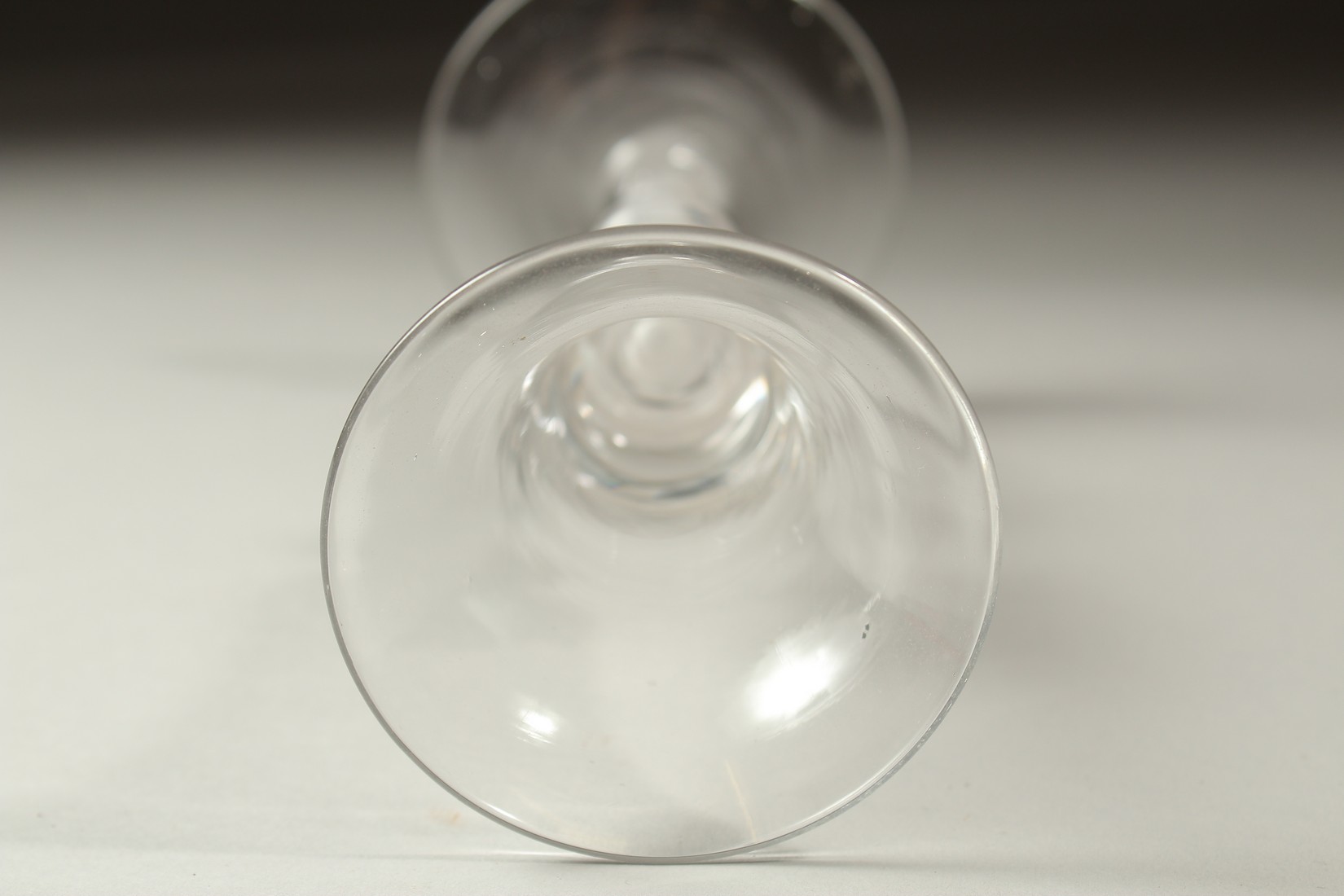 A GEORGIAN WINE GLASS with white opaque twist stem and single knop. 6ins high. - Image 2 of 3