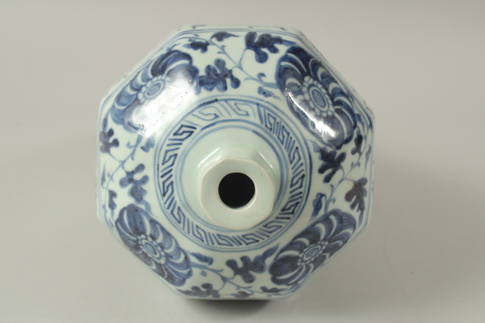 A CHINESE PORCELAIN BLUE AND WHITE ARABIC VASE. 32cms high. - Image 4 of 5