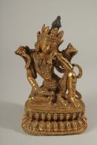 A GOOD GILT BRONZE FIGURAL HEAD resting on his hand. 20cms high.