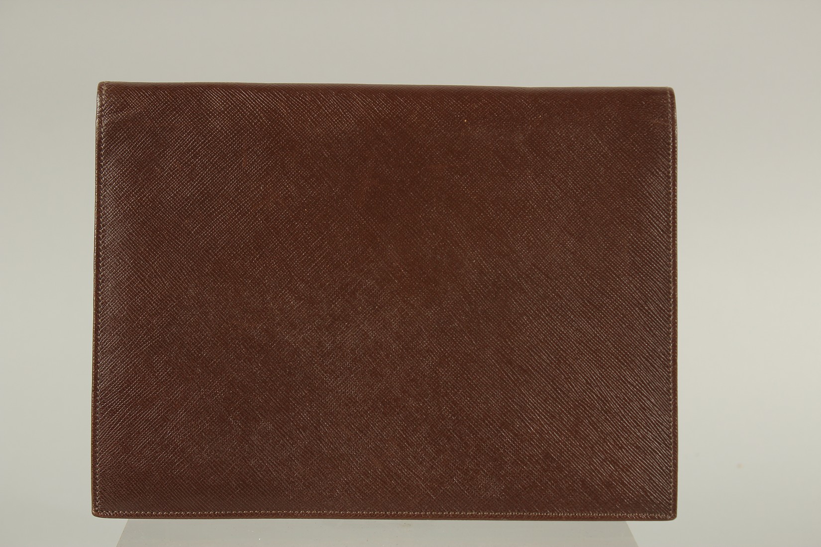 AN YVES SAINT LAURENT, PARIS, BROWN LEATHER BAG. 23cms long x 17cms deep. - Image 2 of 4