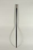 A RARE 19TH CENTURY WALKING STICK with screw off silver top opening to reveal a telescope and