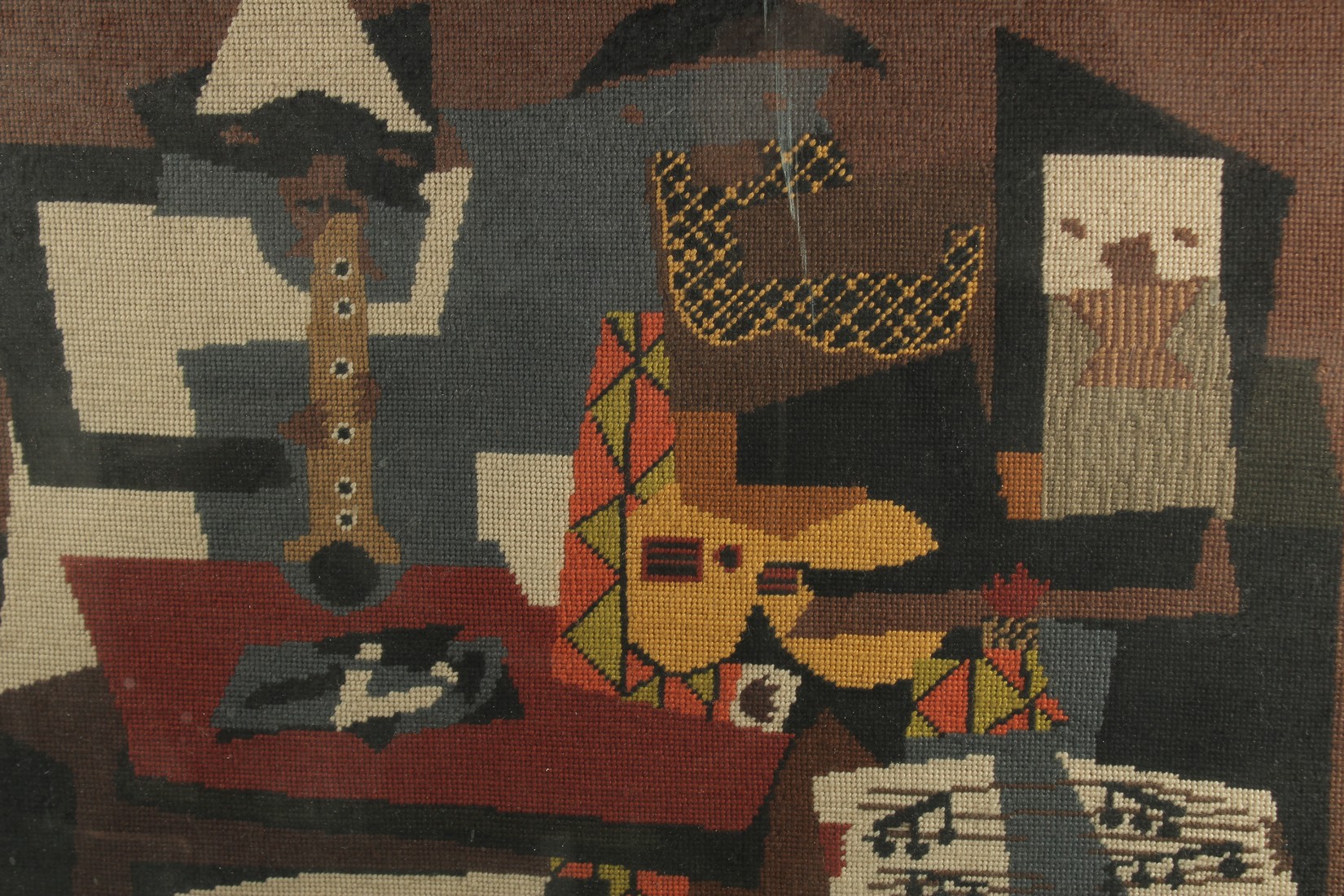 AFTER PICASSO. A FRENCH NEEDLEWORK PICTURE. "The Three Musicians (1921)". 67cms x 78cms. - Image 2 of 4