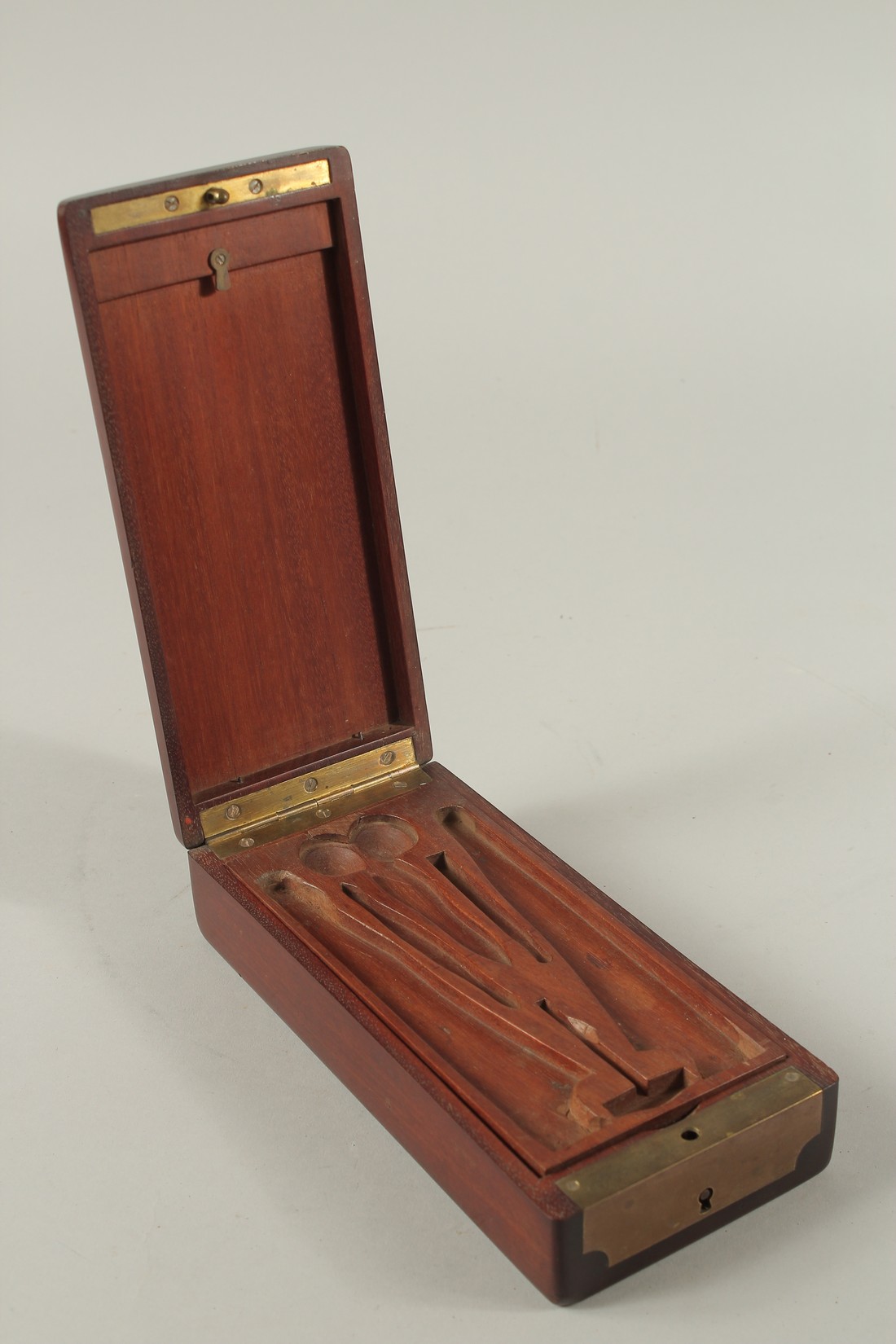 A 19TH CENTURY MAHOGANY FITTED BOX. 8.5ins high. - Image 3 of 4