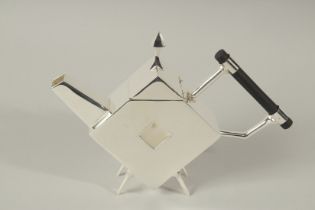 A CHRISTOPHER DRESSER DESIGN PLATE SQUARE WITH THE HOLE TEAPOT.