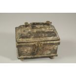 AN EARLY BRONZE CASKET. 5.5ins long.