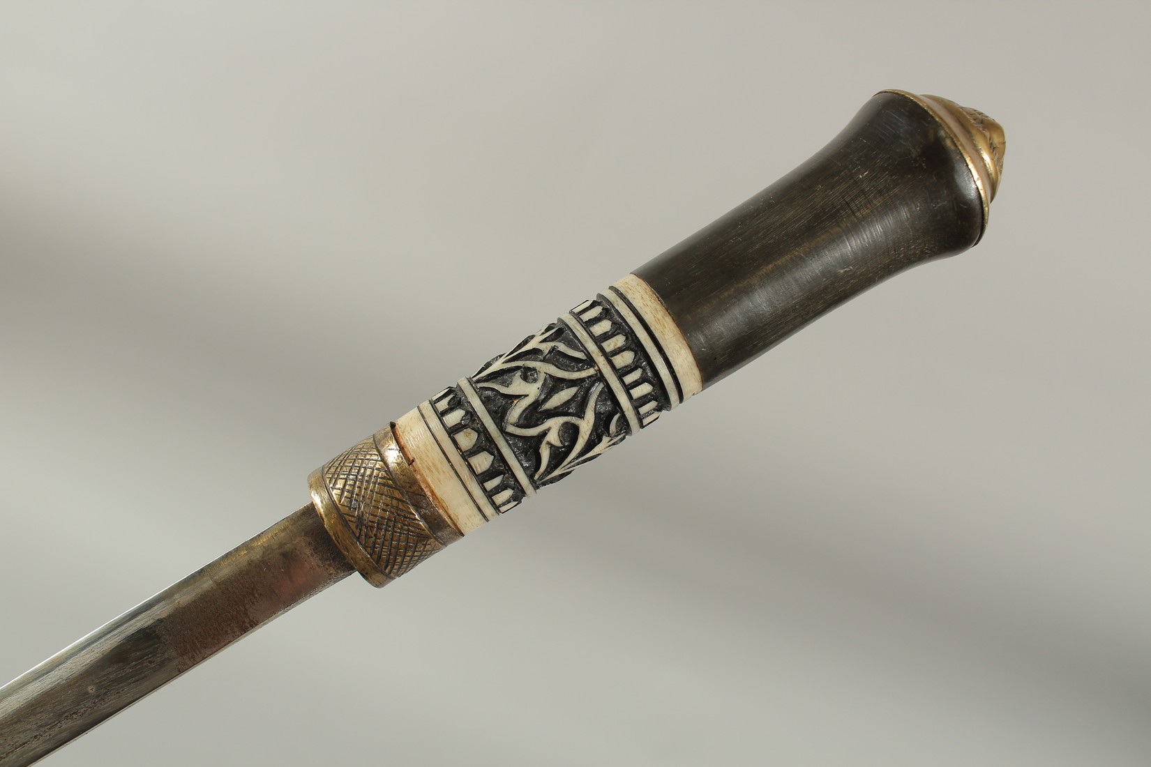 AN INDIAN SWORD STICK with bone handle. - Image 2 of 4