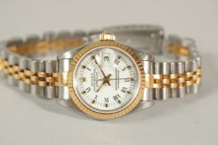 A LADIES ROLEX OYSTER PERPETUAL DAY-DATE WRISTWATCH, MODEL 16760. Serial number 9622917. Serviced