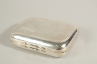 A PLAIN SILVER PLATE SANDWICH BOX.