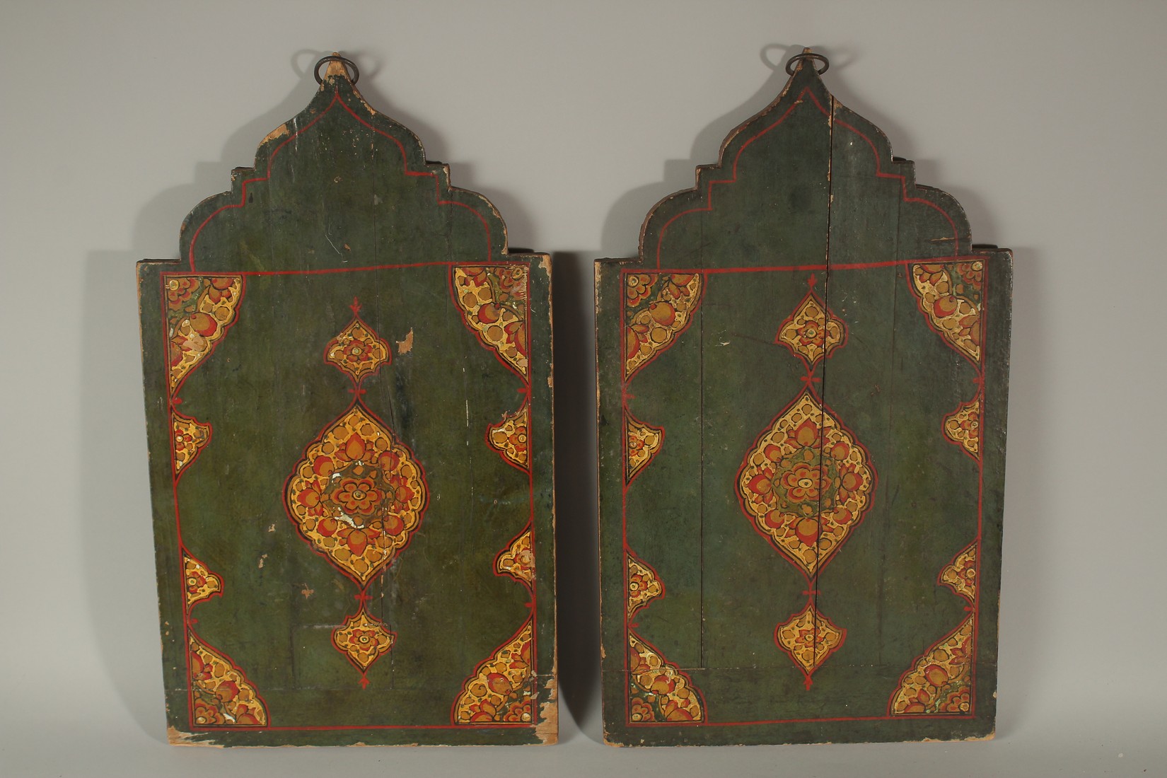 TWO LARGE 19TH CENTURY PERSIAN QAJAR MOSAIC INLAID WOODEN FRAMES, 49cm x 28cm, (2). - Image 4 of 4