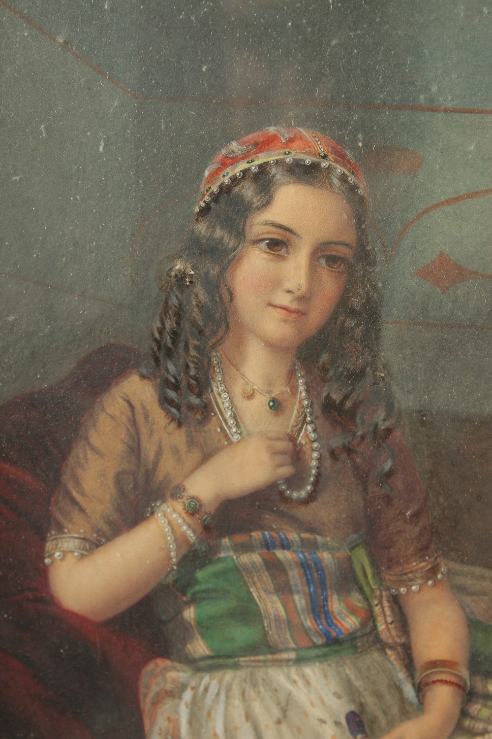 L'ODALISQUE: A FINE ORIENTALIST PAINTING, indistinct inscription to the verso 'Austin Carter' '45 - Image 2 of 5