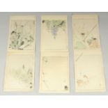 SEITEI WATANABE (1851-1918): FROM THE PICTURE ALBUM OF BIRDS AND FLOWERS, 1903; three original