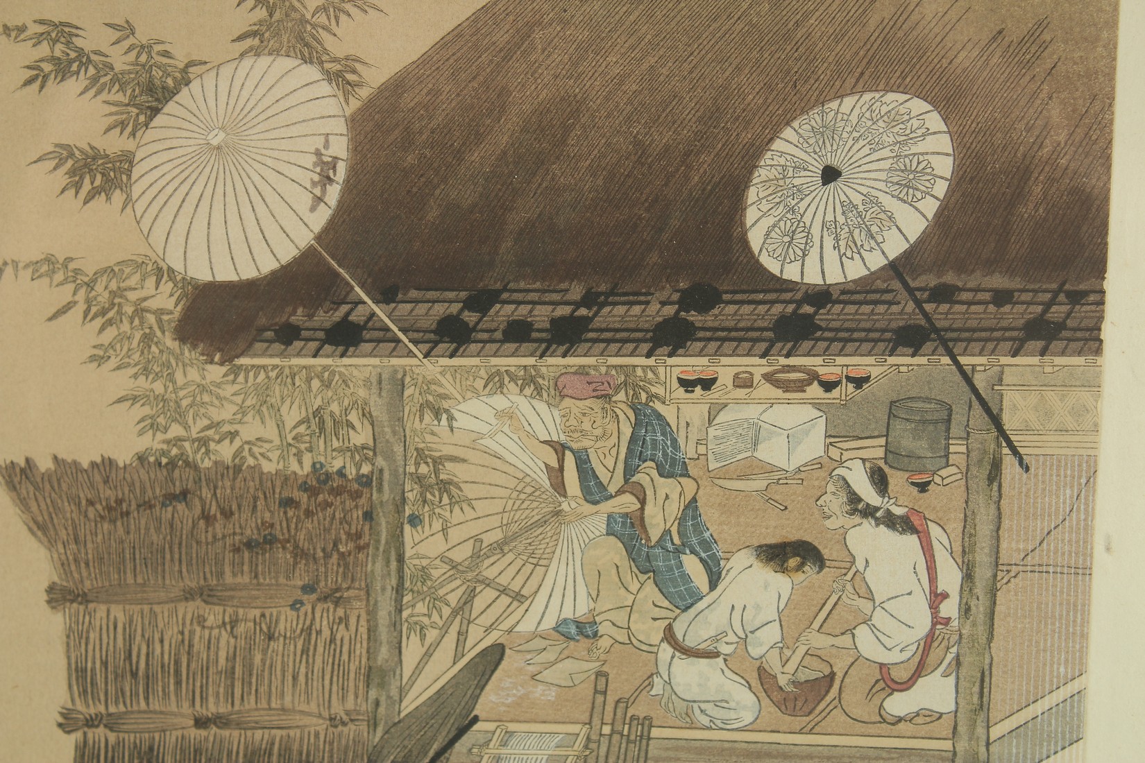 1923 TAKAKANE FUJIWARA: THE UMBRELLA MAKER, from The Masters of Old Japan series, woodblock print, - Image 2 of 2