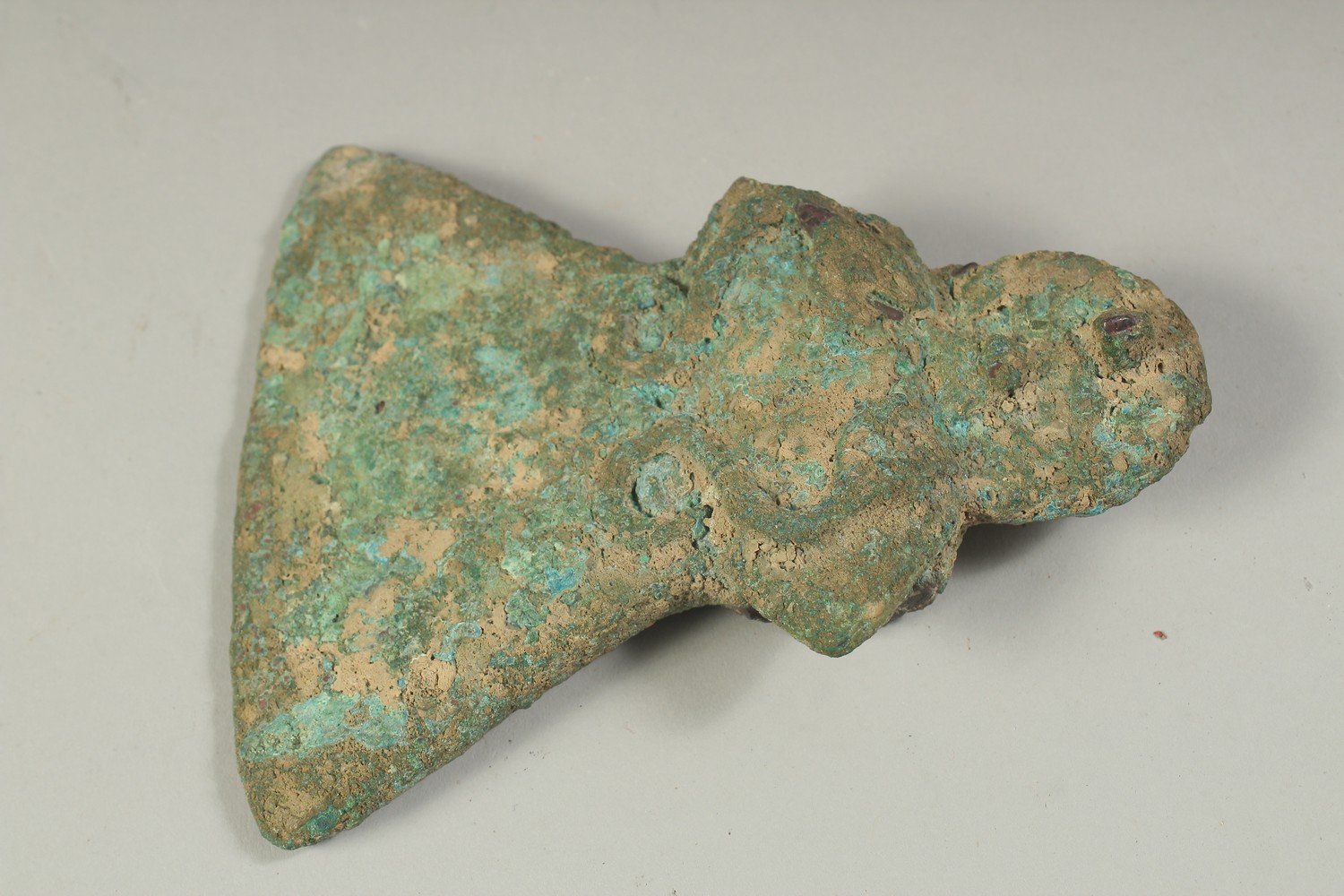 AN EARLY MIDDLE EASTERN BRONZE AMBUSH AXE, second half of the third millennium BC, with collar and - Image 2 of 2