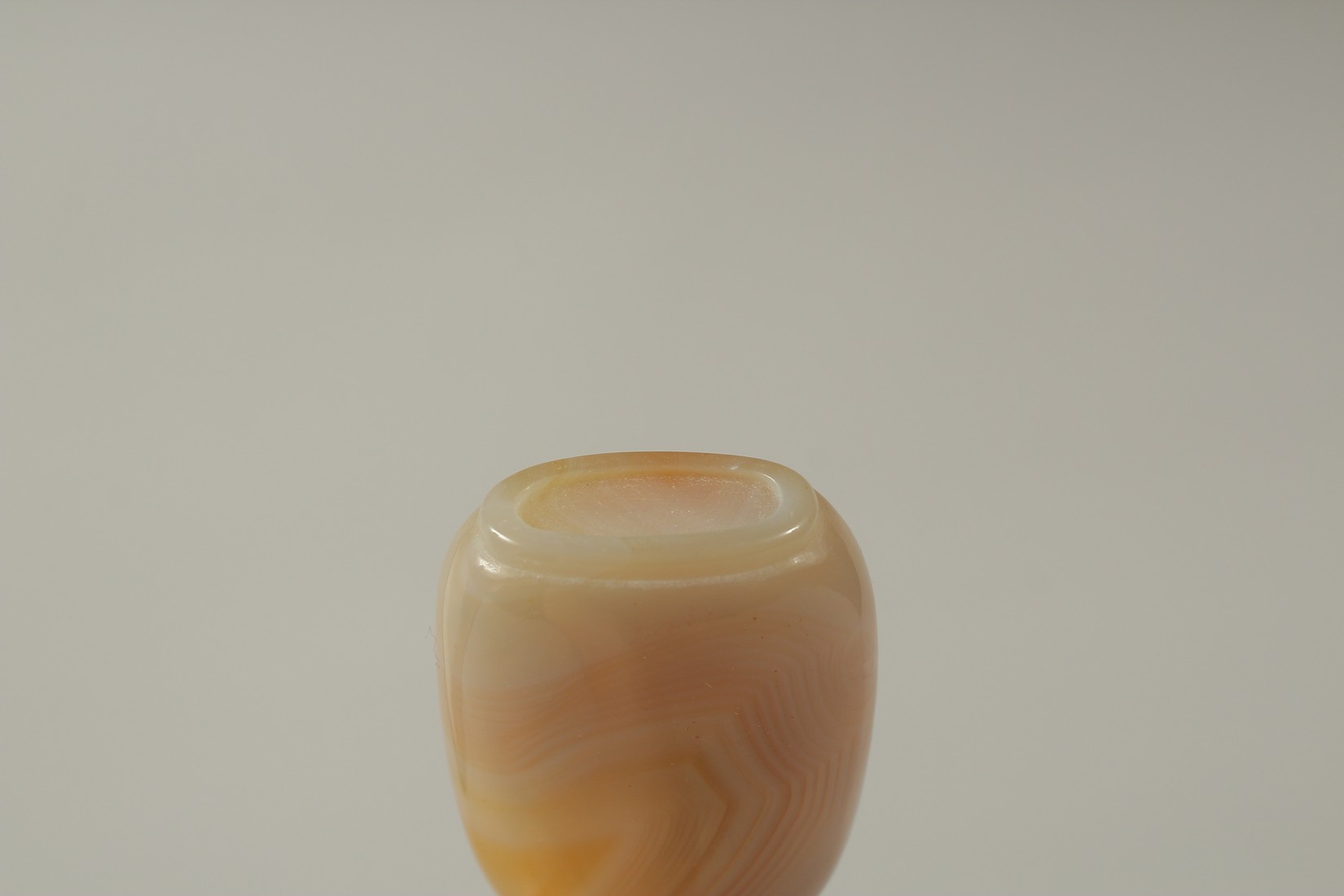 A CHINESE AGATE SNUFF BOTTLE WITH CORAL STOPPER, the bottle carved with carp, 11.5cm high overall. - Image 3 of 4