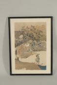 1923 TAKAKANE FUJIWARA: FARMERS REST, from The Masters of Old Japan series, woodblock print,