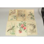 SHODO KAWARAZAKI (1889-1973), BAIREI KONO (1844-1895) & OTHERS: BIRDS AND FLOWERS, seven late 19th