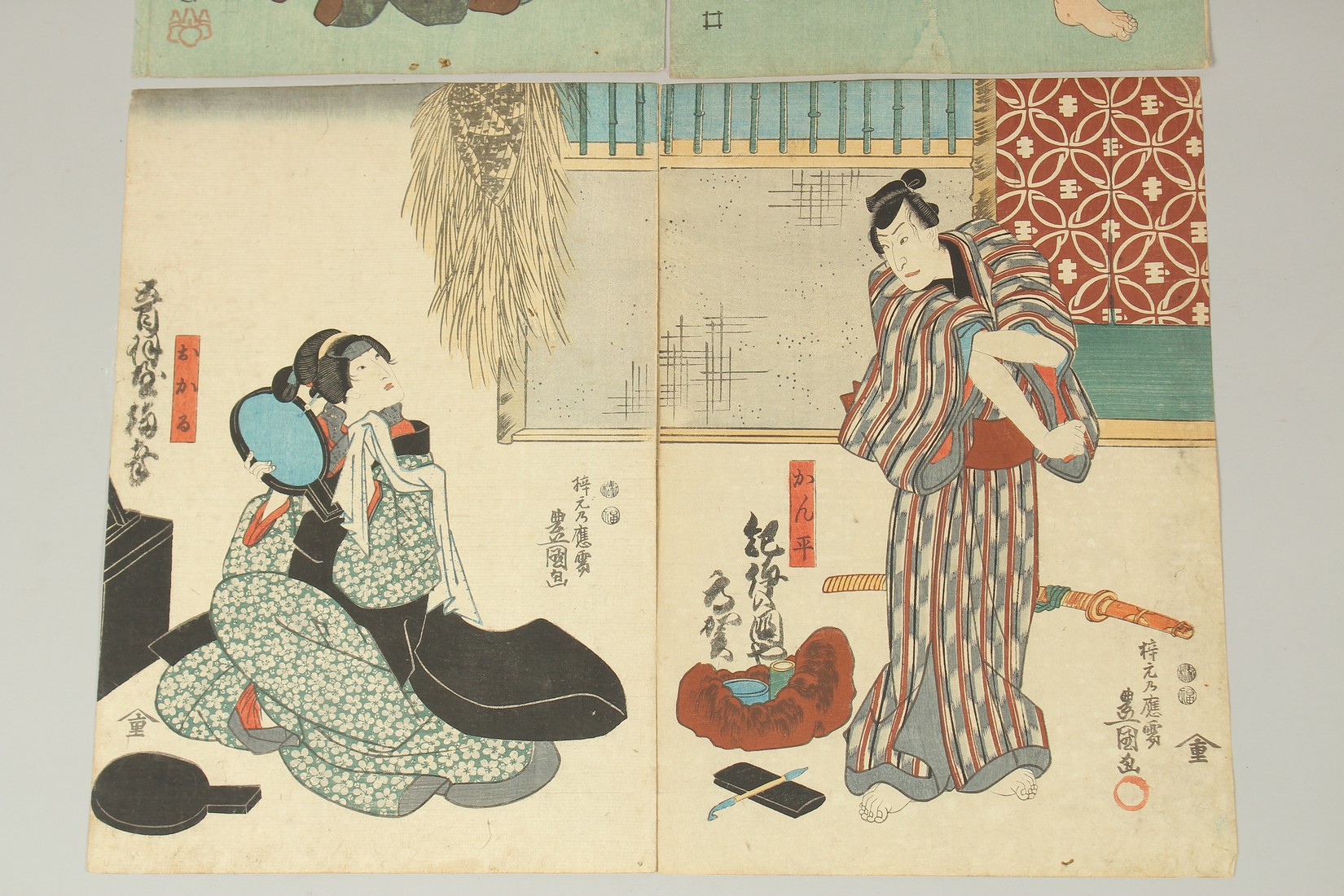 TOYOKUNI III UTAGAWA (1786-1865): KABUKI THEATRE PLAYS, two mid 19th century original Japanese - Image 3 of 3