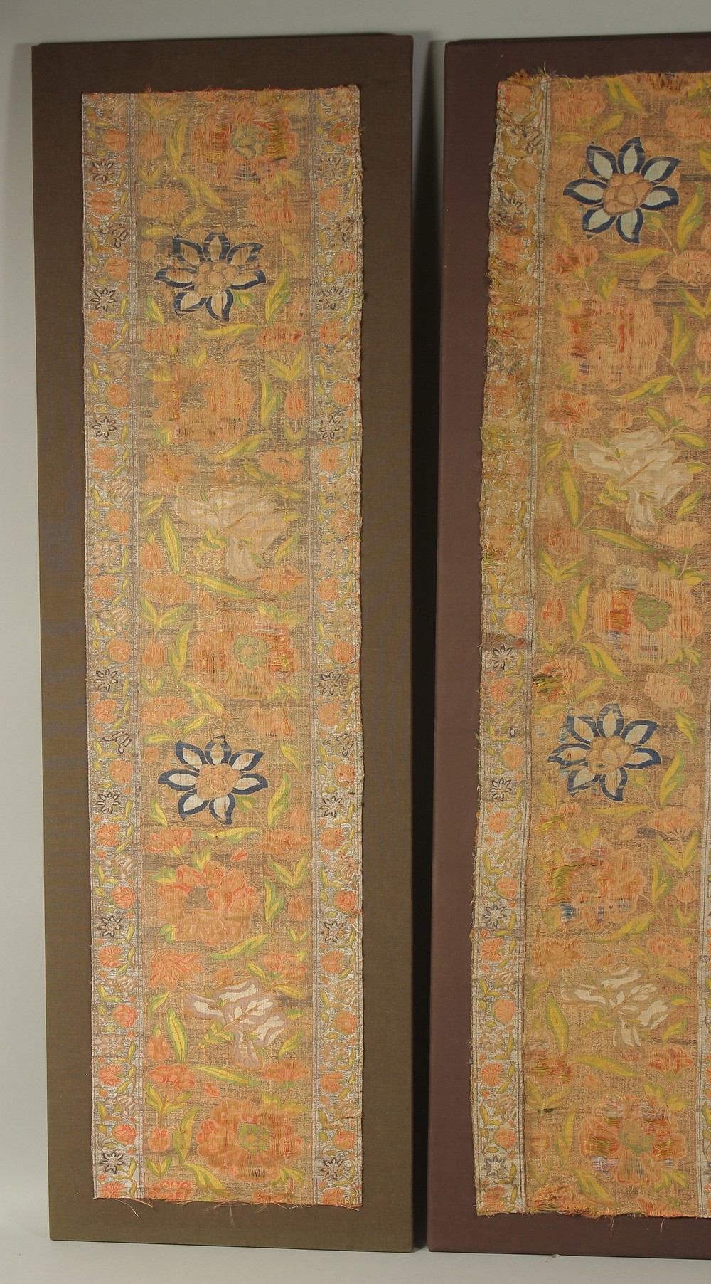 A COLLECTION OF THREE FINE 17TH CENTURY METAL THREAD AND SILK EMBROIDERED PERSIAN SAFAVID TEXTILE - Image 2 of 4