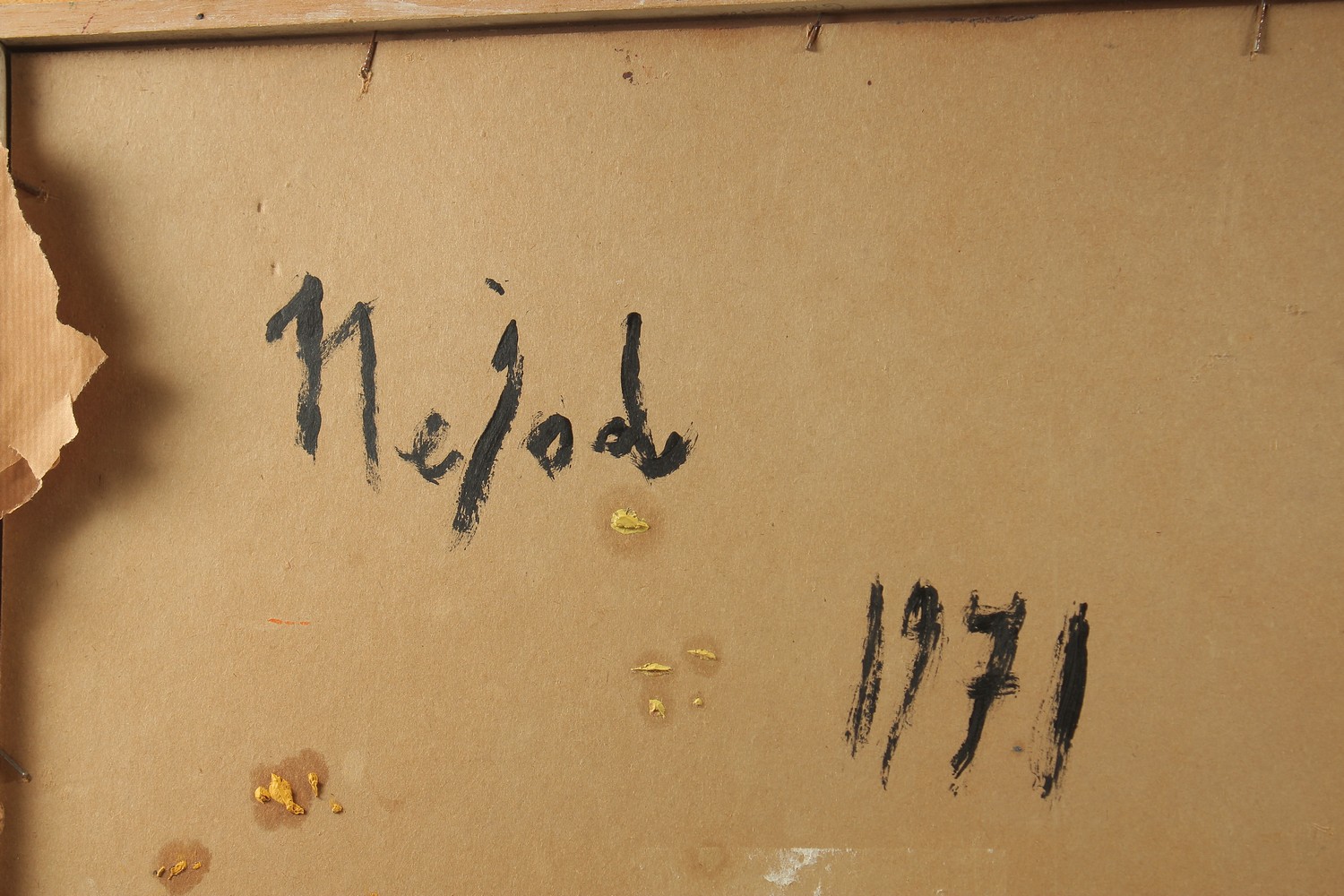 NEJAD DEVRIM (1923-1995, TURKISH): ABSTRACT COMPOSITION, signed lower right, verso inscribed ' - Bild 5 aus 5