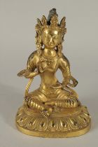 A THAI GILDED BRONZE BUDDHA, 20cm high.