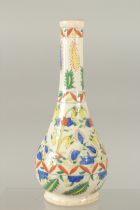 A TURKISH OTTOMAN KUTAHYA POTTERY VASE, 24cm high.