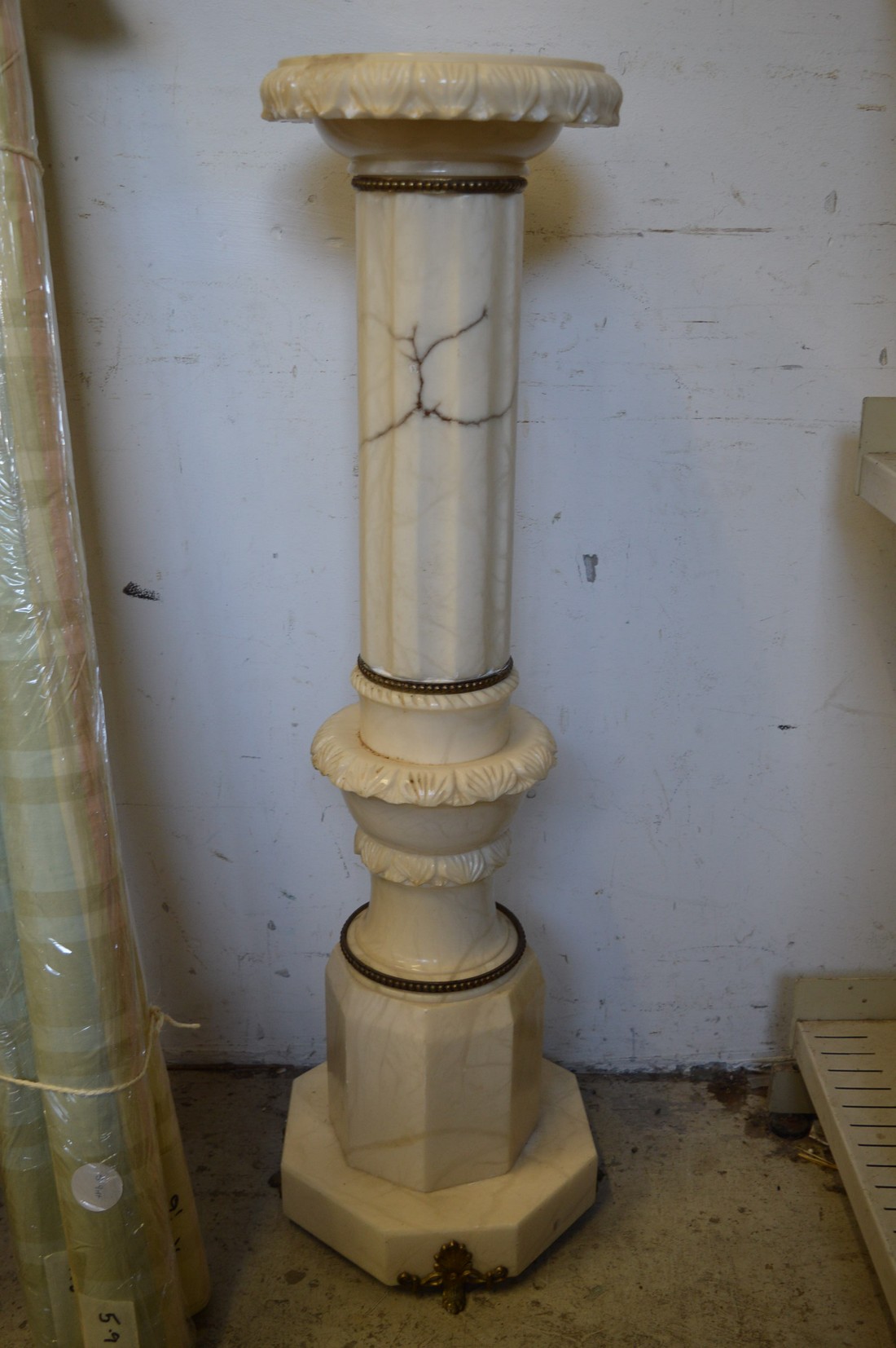 An alabaster stand.