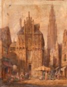 H. Schafer (1833-1916), 'Antwerp, Belgium' oil on canvas, signed, 15.5