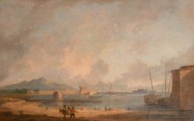 Circle of Richard Parkes Bonnington, view of the Port of Leghorn, Italy, oil on canvas, ascribed