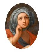 19th Century Italian School after Guido Reni, a pair of oil on board portraits of female figures,