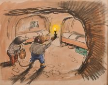 John Worsley (1919-2000), an illustration of the Mole and the Rat in the Mole's home for 'Wind in