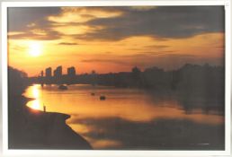 DORA BERTOLUTTI HOWARD (b. 1957). A Thames View at Dusk, canvas print. 23.75