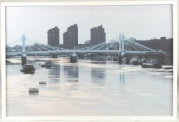 DORA BERTOLUTTI HOWARD (b. 1957). A Thames View, canvas print 23.75