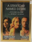 A poster for the Young Vic production of 'A Streetcar Named Desire', signed by the leading actors,