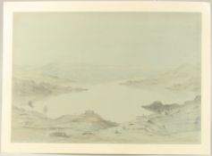Follower of William Callow, An extensive Lake District view, pencil with body colour highlights on