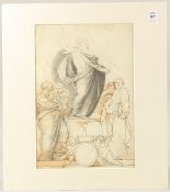Samuel Woodforde (1763-1817) A bookplate design with Fra Bartolomeo's Christ with the Evangelists,