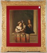 AFTER GERRIT DOU. 'The Lute Player', a late 19th Century oil on canvas. 22.5