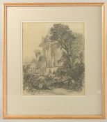 Circle of Thomas Allom (mid-19th Century) Ottoman soldiers standing in front of a classical temple