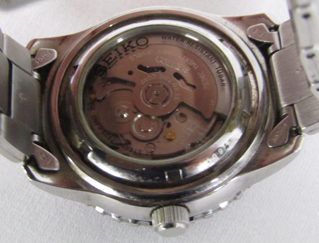 3 men's Seiko watches - Fiftyfive Fathoms rotor system (currently working) - automatic 10 bar ( - Image 3 of 7