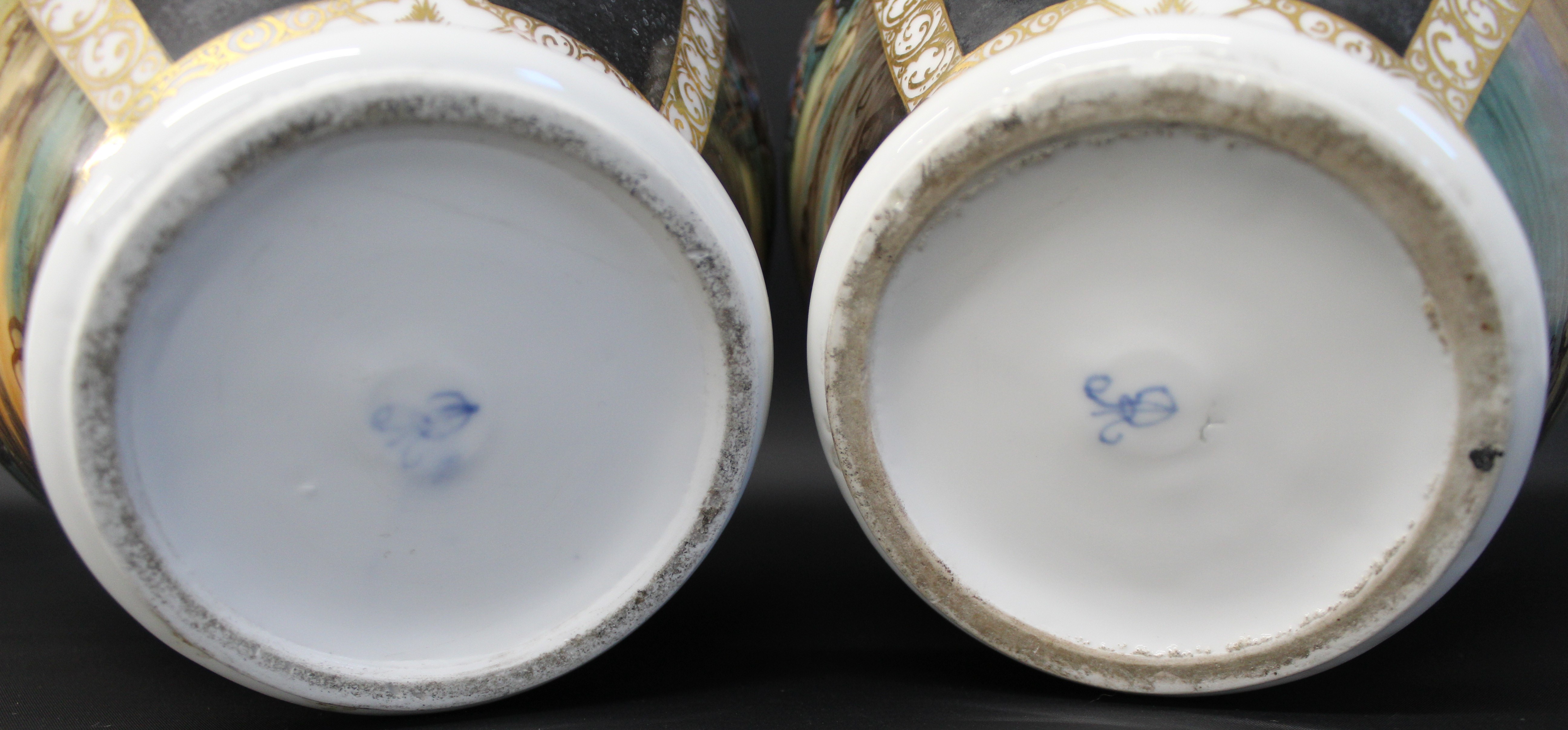 Pair of large 19th century Augustus Rex porcelain jars and covers, each with polychrome decoration - Image 8 of 9