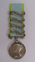 1854 Victoria Regina Crimea war medal with 4 clasps Sebastopol, Inkermann, Balaklava and Alma  '