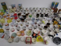 Large collection of egg cups