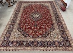 Very fine hand woven Persian Kashan carpet 384cm by 288cm
