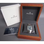 Edox 'Les Bemonts' cased gentleman's watch with date aperture, 27026 No 160206