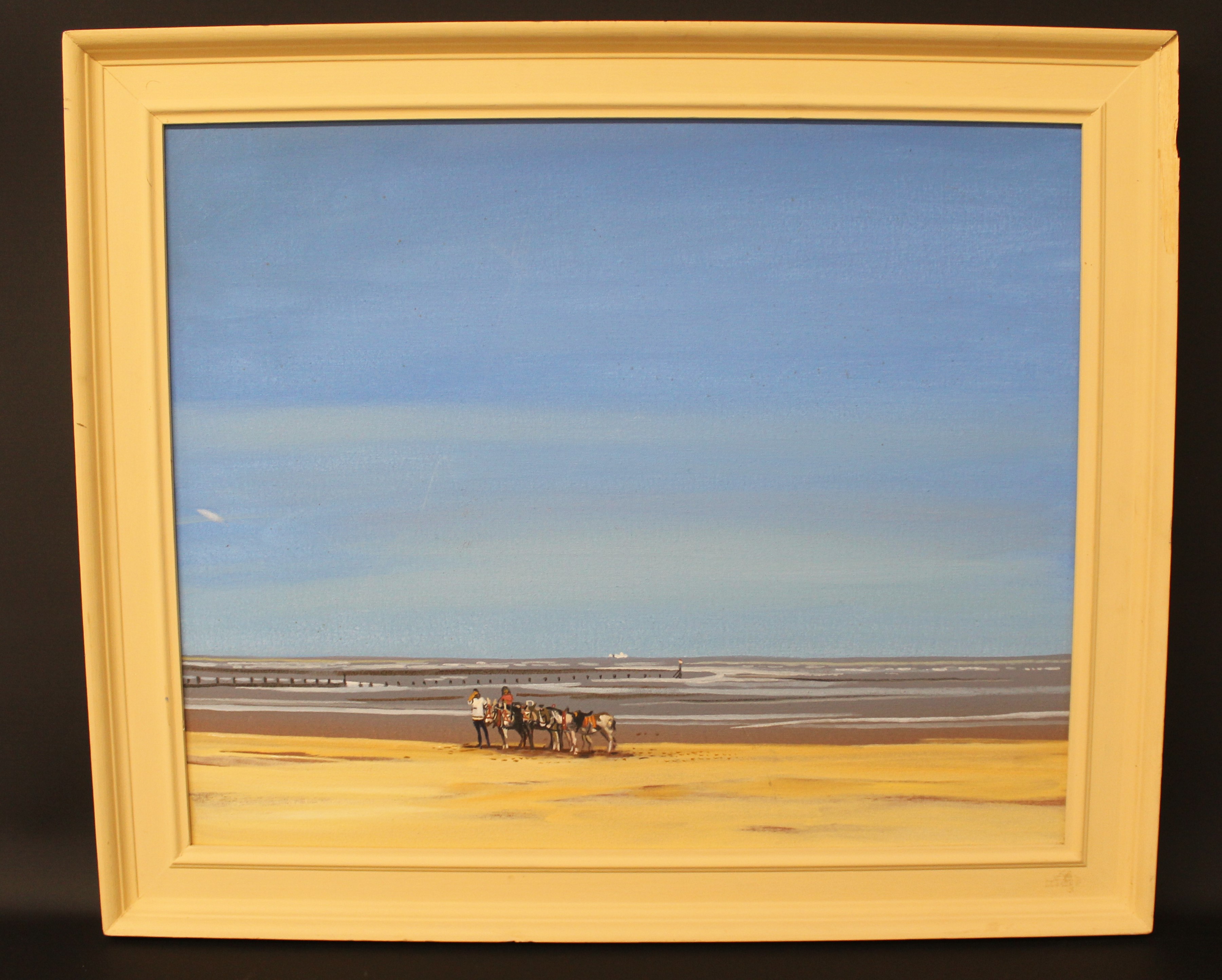 Oil on canvas "Donkeys" by Gervase Elwes 70cm x 58.9cm & oil on board "Collecting Water" by Neil - Image 3 of 4