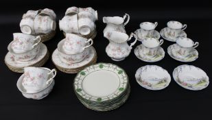 Paragon China Victoriana Rose & Gainsborough part tea services & Royal Doulton Countess tea plates